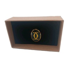 Cartier Vintage Black Enamel Gold-Tone Cufflink Single Made in France Gift Ready