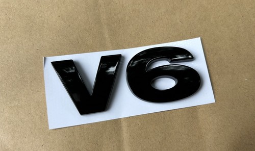Oem gloss black badge - v6,