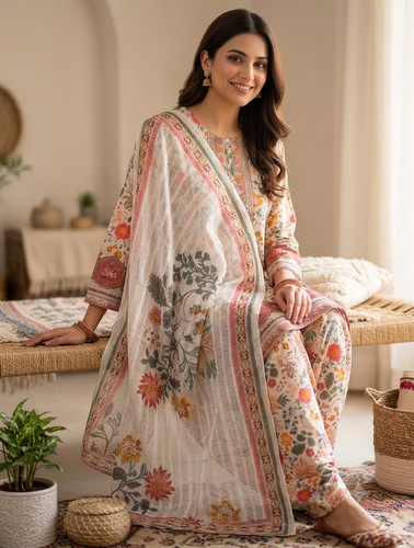 Ladies floral kurta trouser - ladies,