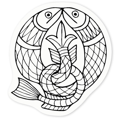 Celtic fish clear sticker - 'celtic,