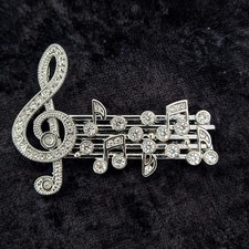 Treble Clef Notes Brooch Music