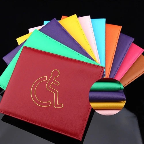 Genuine leather disabled - disabled, blue