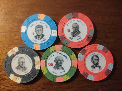Presidents clay poker chips - us,