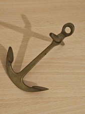 Vintage Brass Wall Mount Anchor Nautical Beach House Decor Antique Door Knocker