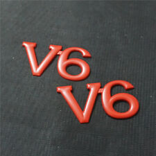 2x Matte Red V6 Metal Emblem Decal Badge Sticker V12 Limited Car Engine 3D Coupe