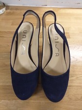Unisa Navy Suede slingbacks