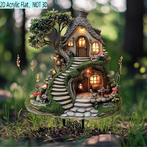 Treehouse garden statue mini - statue,
