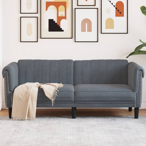 Sofa seater dark gray velvet - dark,