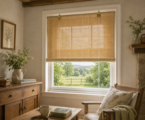 Bamboo roller blinds natural - bamboo,