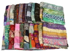 Indian Silk Sari Scarves Headwraps Scarf Stole Neckwraps Girls Fashion Lot 5 Pcs