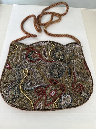 Vintage gold coloured beaded - gold,