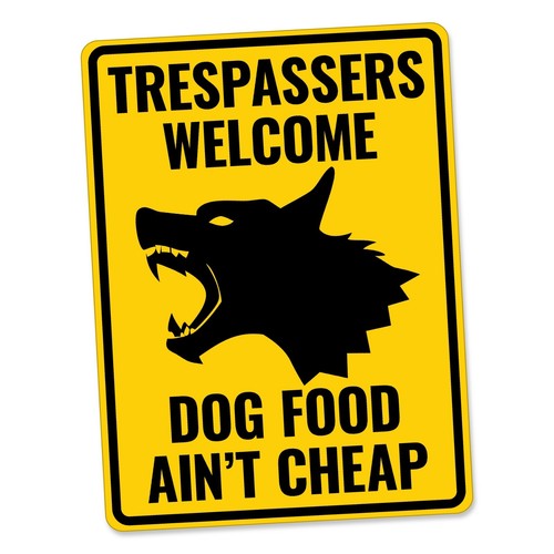 Trespassers dog warning sign - trespassers,