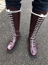 Boots & Braces 20 Hole Oxblood Cherry Red Boots Size UK8