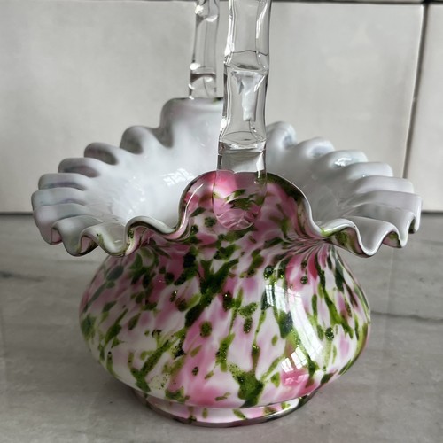 Vtg fenton ruffled murrhina - vtg,