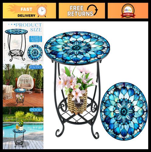 Round mosaic outdoor side - mosaic,