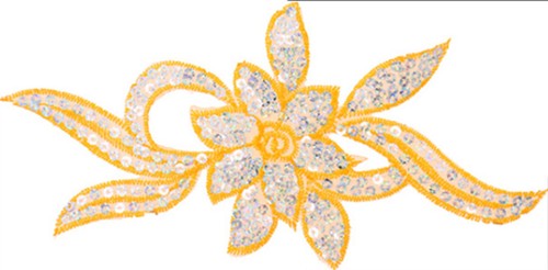 Flower patches sequin applique