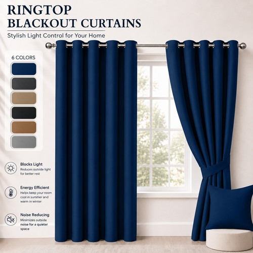 2pcs blackout curtains - 2pcs, eyelet