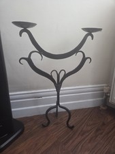 Wrought Iron Pillar Double Candle Holder