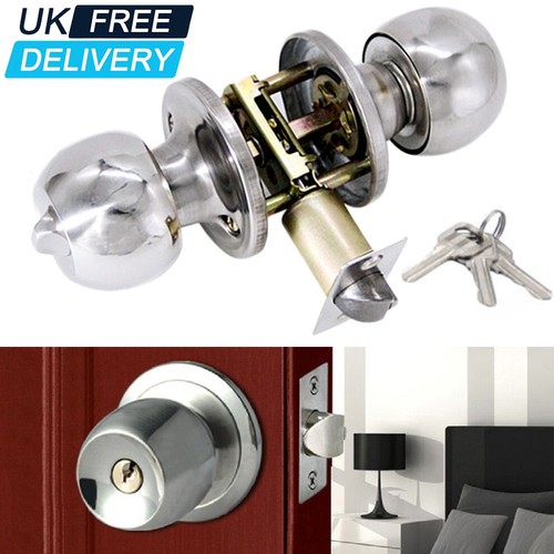 Round door knob with lock - round,
