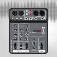 DJ Audio Mixer 48V Power Mixing Sound Board for Karaoke Meeting Broadcast