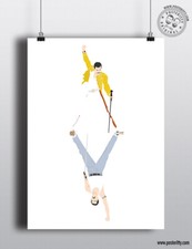 FREDDIE MERCURY Pose Live Aid Wembley Mirror Minimal Music Poster Minimal Art