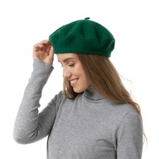 Plain Beret Hat Wool Autumn