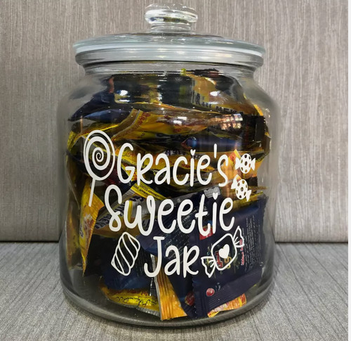Personalised sweet jar decal - personalised,
