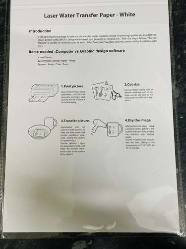 Water slide decal - paper, x5