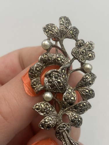 Vintage marcasite floral - floral, posy