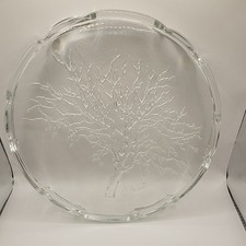  Vintage Luigi Colani. Ritzenhoff. Art glass tree design cake plate. 