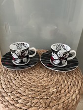Set x2 Laurence Llewelyn Bowen LLB Royal Worcester Floral Espresso Cup & Saucer 