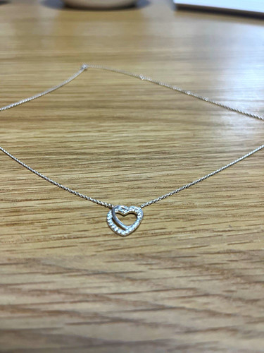 Silver heart pendant - silver,