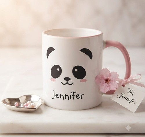 Personalised panda coffee mug - personalised,