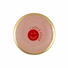 Gift Company Glass plate Love Plates Smile M, round, decorative plate, glass,...