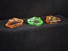 3 Art Deco Glass Ashtrays FREE