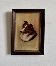 Vintage Collie Dog Oil