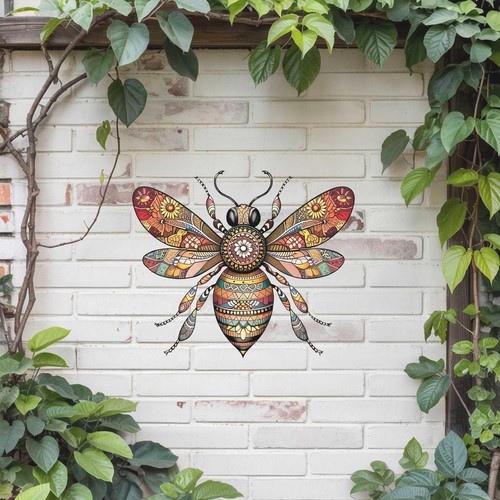 Vintage multi color bee - vintage, metal