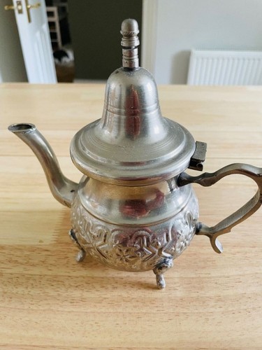 Vintage silver moroccan teapot - moroccan,