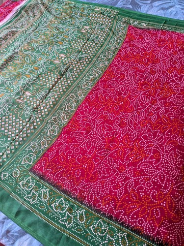 Green palav red bandhani - palav, &