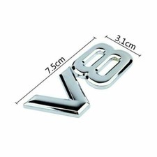 V8 Chrome 3D Metal V8 Badge Emblem for all Car makes & models, Classic car