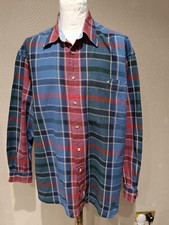 Vintage Austin Reed Sportsman Men's Canvas Shirt - Blue & Green Plaid - Size 2XL