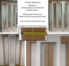 Slimfold Internal Bifold 3 & 5 door sets - Various Widths and Choice of Finish