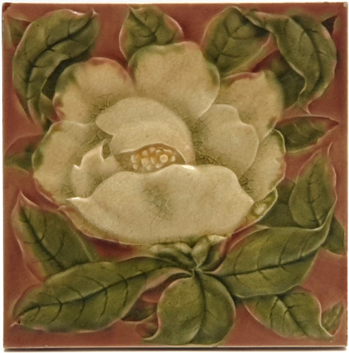 Art nouveau fireplace tile - art,