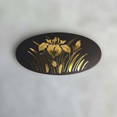 Japanese iris inlay obi dome - japanese,
