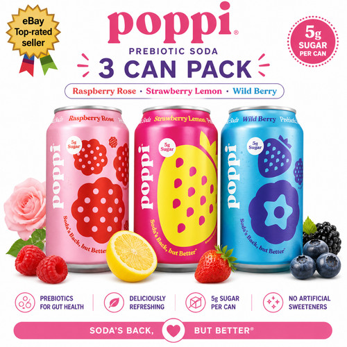 Poppi prebiotic soda can - poppi, 3