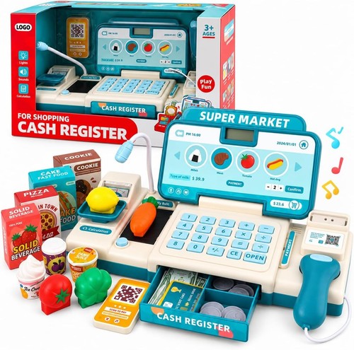 Toy till cash register with - till,