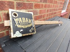 3 STRING HOMEMADE FRETTED ACOUSTIC/ELECTRIC [magnetic pickup]CIGAR BOX GUITAR