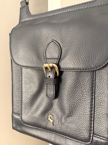 Navy blue leather - leather, ashwood