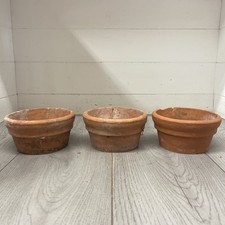 3 Vintage Terracotta Pots 15cm