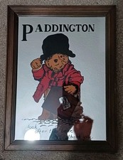 Vintage 1970s Paddington Bear Mirror - Red Duffle Coat & Black Hat VGC